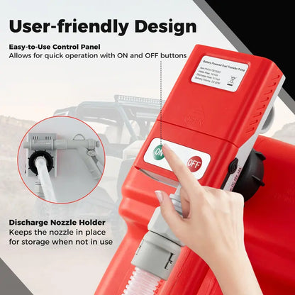 Portable Battery-Powered Fuel Transfer Pump  Adjustable Flow Rate & Nozzle