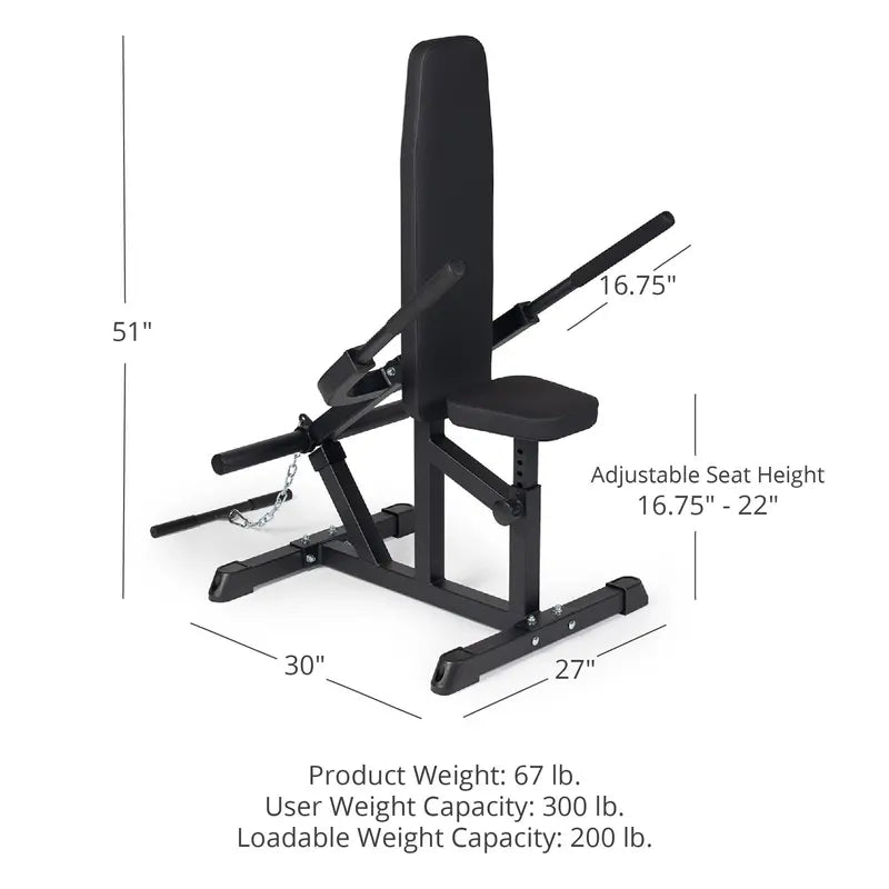 Titan Fitness Seated Dip Machine, Plate Loaded, 200 LB Capacity, Adjustable Tricep/Bicep Press, Upper Body Workout Equipment