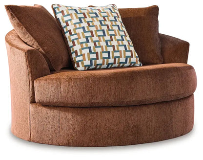 Extra-Wide Swiveling Accent Chair with 360° Rotation and Upholstered Comfort