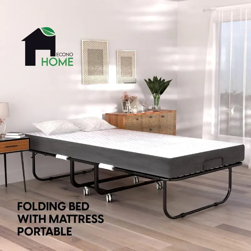 EconoHome Portable Folding Guest Bed with Integrated Mattress