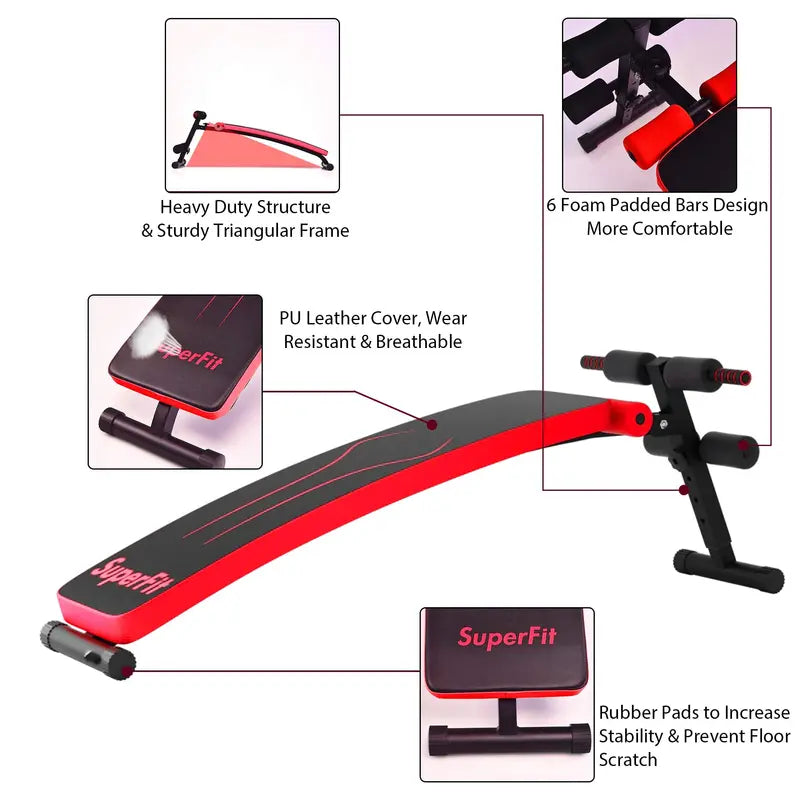 Adjustable Sit-Up Bench  Slant Abdominal Workout Bench for Core Training