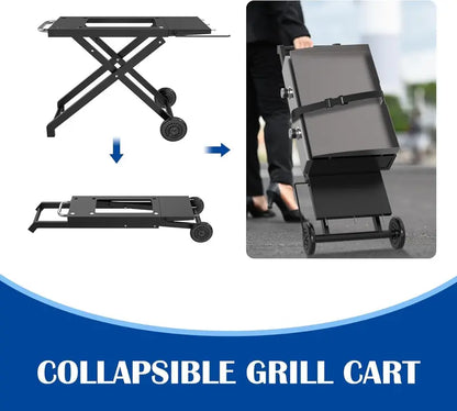 Folding Blackstone Griddle Stand  Portable 22″/17″ Grill Table with Wheels, Side Shelf & Compact BBQ Accessory System