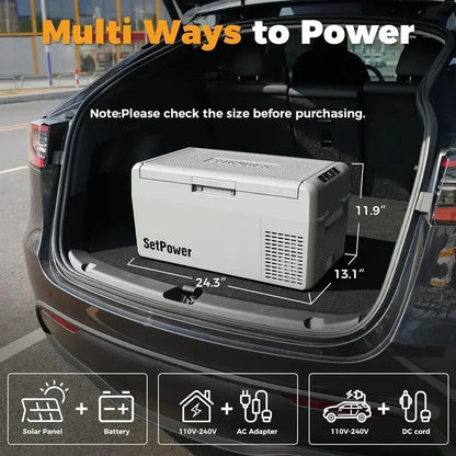 12V Portable Refrigerator  21-Quart Electric Car Freezer with 50-Hour Runtime
