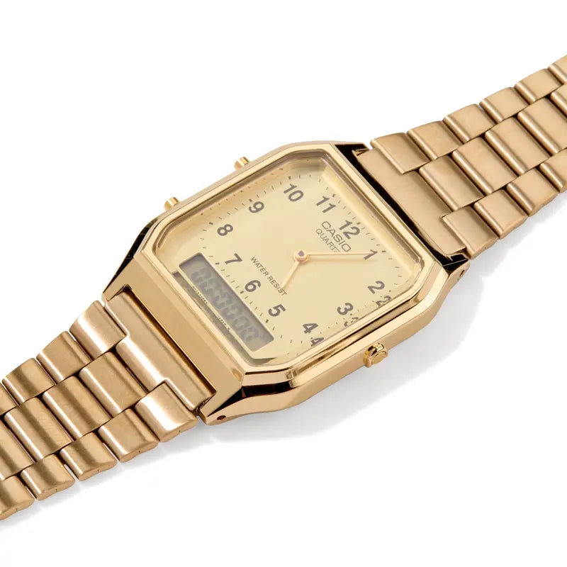 Casio AQ230 Gold Analog-Digital Watch