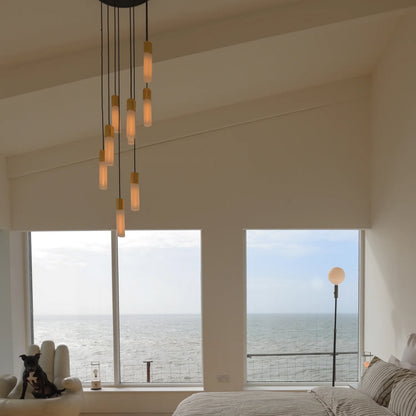 Basalt Nine Pendant in Brass