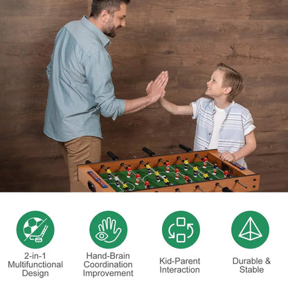 Dual-Function Mini Game Table — Foosball & Air Hockey Combo with Authentic Play Surface