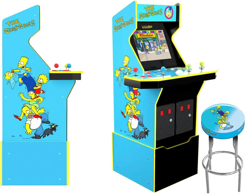 Arcade1Up The Simpsons 30th Anniversary Arcade Cabinet  Full-Size Retro Machine with Stool & Collectible Tin