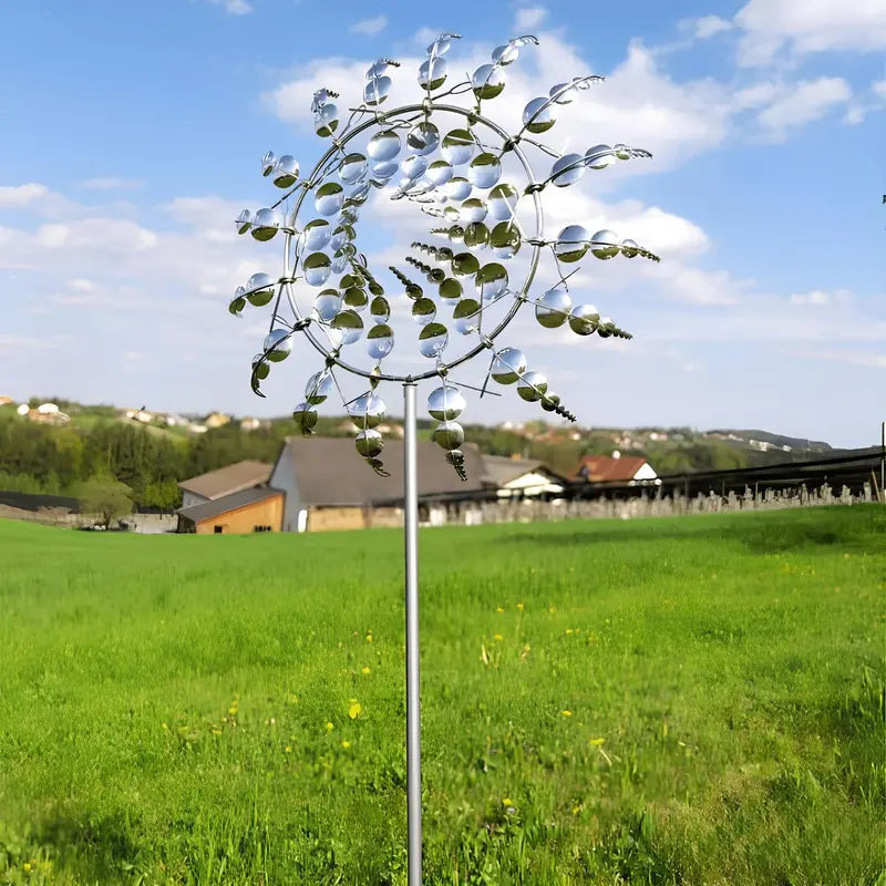 Enchanted Metal Windmill  Distinctive Spinning Garden Sculpture