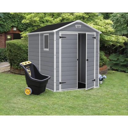 Manor 6 ft. x 7.5 ft. Compact Plastic Storage Shed