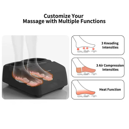 Mountrax Shiatsu Foot Massager with Heat, Remote Control, Adjustable Modes & Air Compression