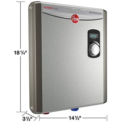 Rheem 18kW Tankless Electric Water Heater, Digital Control, 4.4 GPM, Copper Elements