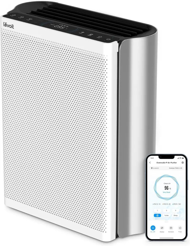 Levoit Core400S-P Smart Air Purifier: AHAM-Certified, Auto Mode & Real-Time Air Quality Monitor for Large Rooms (1,733 sq. ft), Pet Allergy & Smoke Relief