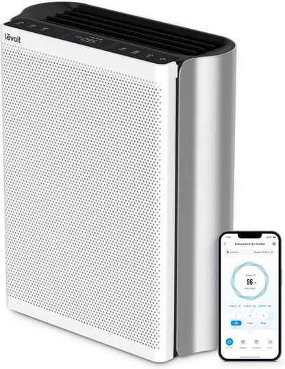 Levoit Core400S-P Smart Air Purifier: AHAM-Certified, Auto Mode & Real-Time Air Quality Monitor for Large Rooms (1,733 sq. ft), Pet Allergy & Smoke Relief