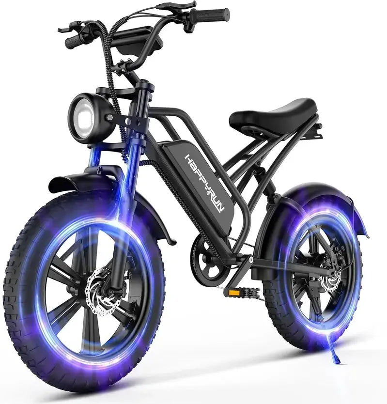 Happyrun 20″ Fat-Tire Electric Bike  750W Motor, 48V 18Ah Removable Battery, 20 MPH Top Speed, 68-Mile Range