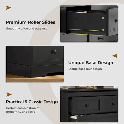10-Drawer Wooden Dresser  Tall Chest of Drawers with Ample Storage, Rustic or Modern Bedroom Fit