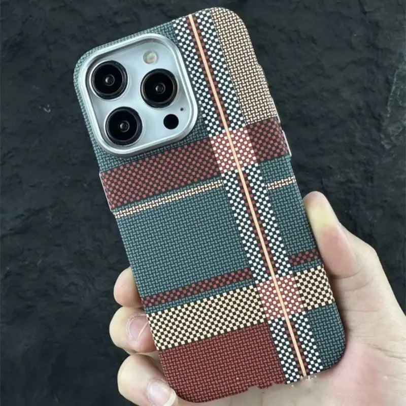 MagSafe-Compatible iPhone Case with Alloy Mount Bracket & 3D Texture Relief