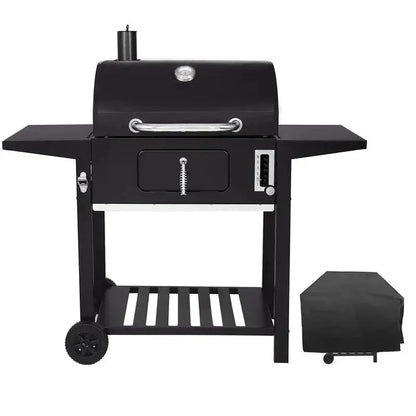 24-Inch Charcoal Grill with Protective Cover  Compact Outdoor Cooking Solution for Patios and Backyards