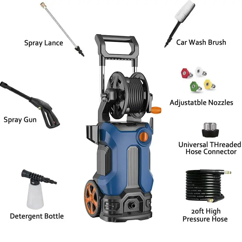 High-Performance 3800 PSI Electric Pressure Washer  2.8 GPM, Enhanced Water Flow & Spray Power