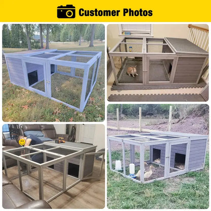 Aivituvin Outdoor Rabbit Hutch  Spacious Weather-Resistant Playpen Enclosure
