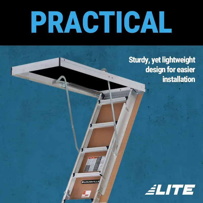 LITE 10-Foot Aluminum Attic Ladder  Type IAA Duty Rating, 375-LB Load Capacity