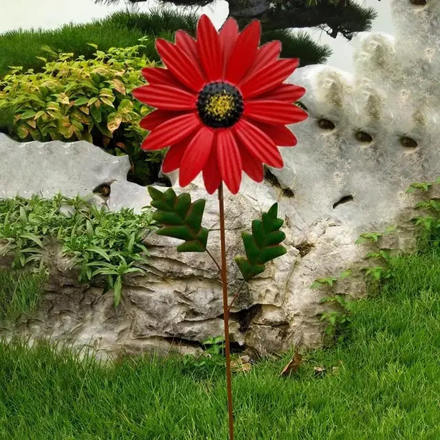 Zephyra Whimsical Metal Windmill  Vibrant, Spinning Outdoor Decor for Gardens and Patios