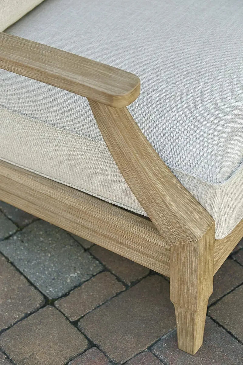 Coastal-Inspired Outdoor Eucalyptus Terrace Sofa Set