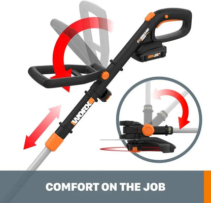 WORX GT Revolution 12″ Cordless String Trimmer & Turbine Leaf Blower  20V Power Share Kit with Batteries & Charger