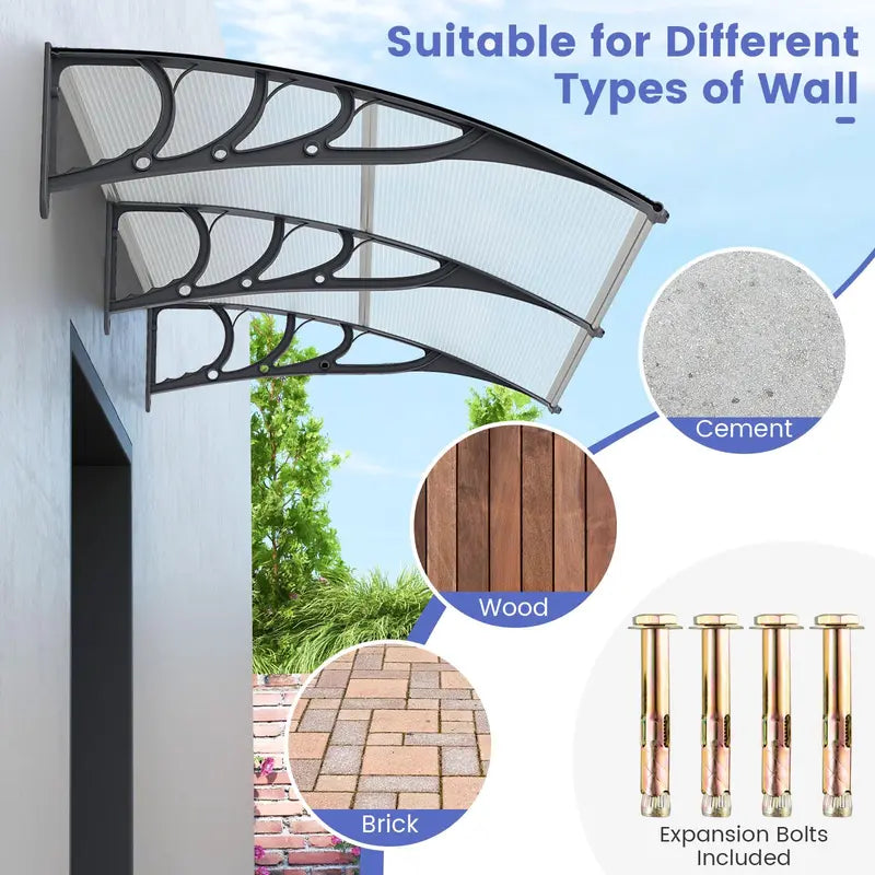 Weather-Resistant Door and Window Awning  UV, Rain, and Snow Protection for Residential Use