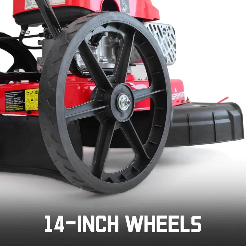 DB6222 Gas-Powered String Trimmer  22-Inch Walk-Behind Model with High Wheels