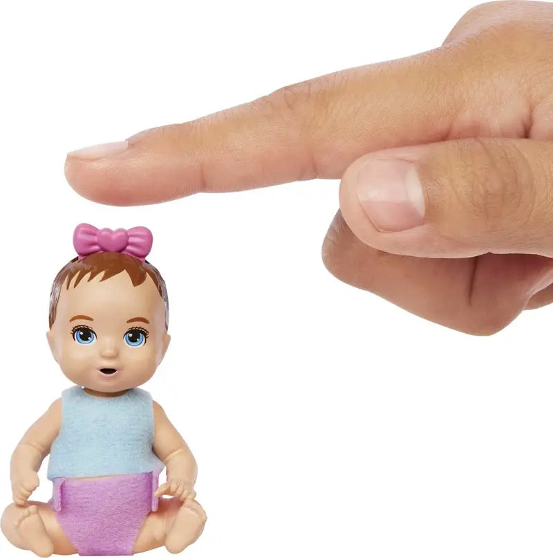 Barbie Skipper Babysitters Inc First Tooth Playset with Baby Doll & Accessories, Push Bow for Tooth