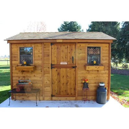 Cabana Premium 12 ft. by 8 ft. Outdoor Wood Shed  Weather-Resistant Design, Double Doors