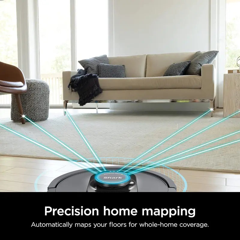 Cool Grey Voice-Controlled Robot Vacuum  Matrix Clean Mapping, 60-Day Self-Empty Base & All-Surface Cleaning Performance
