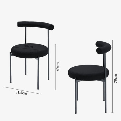 Lot de 2 chaises de salle   manger design moderne, bouclette grise anthracite Julia