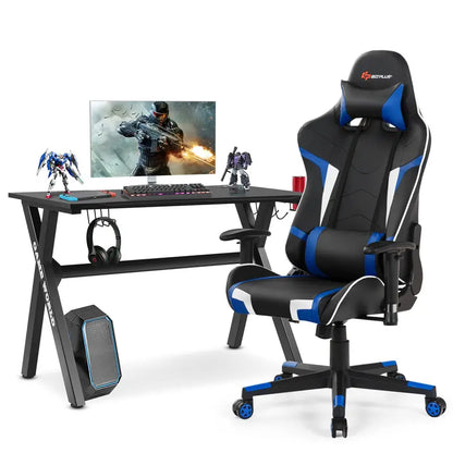 X-Frame Esports Desk and PVC Racing Chair Combo for Gamers