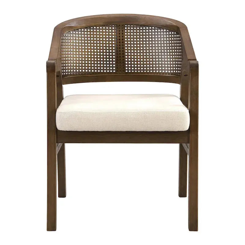 Christopher Knight Home Cane-Weave Upholstered Dining Chair Set  2 Chairs