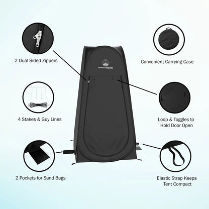 Portable Pop Up Pod- Instant Privacy, Shower and Changing Tent with Carry Bag by Wakeman Outdoors