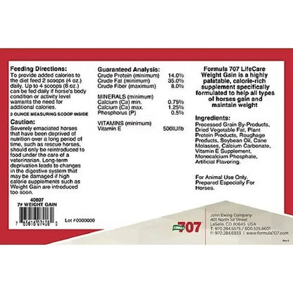 Formula 707 Horse Weight Gain Supplement, 7lb, 28 Servings  High-Calorie, Muscle & Digestive Support