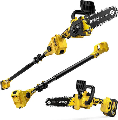 2-in-1 Brushless Pole Saw   Mini Chainsaw, IMOUMLIVE 8  Cutting Cordless Power Pole Saw for Wood Cutting, Trimming