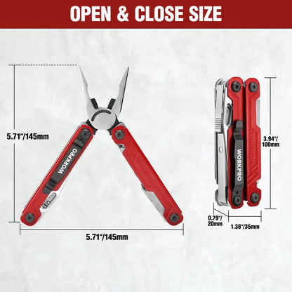 WORKPRO 18-in-1 Multi-Function Plier Tool with Ergonomic Grip