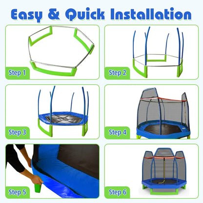 7-Foot ASTM-Certified Trampoline for Indoor & Outdoor Play