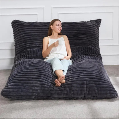 Hobestluk 3-in-1 Convertible Bean Bag  Floor Cushion, Lounger, or Seating Sofa
