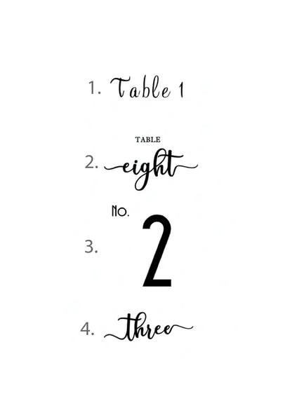 Modern Acrylic Table Number Signs for Events