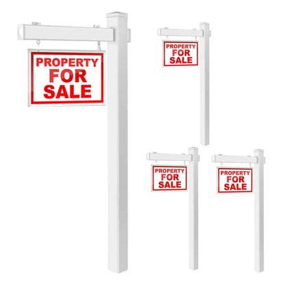 6-Foot Vinyl UPVC Real Estate Sign Post for Yard Displays and Open House Signs