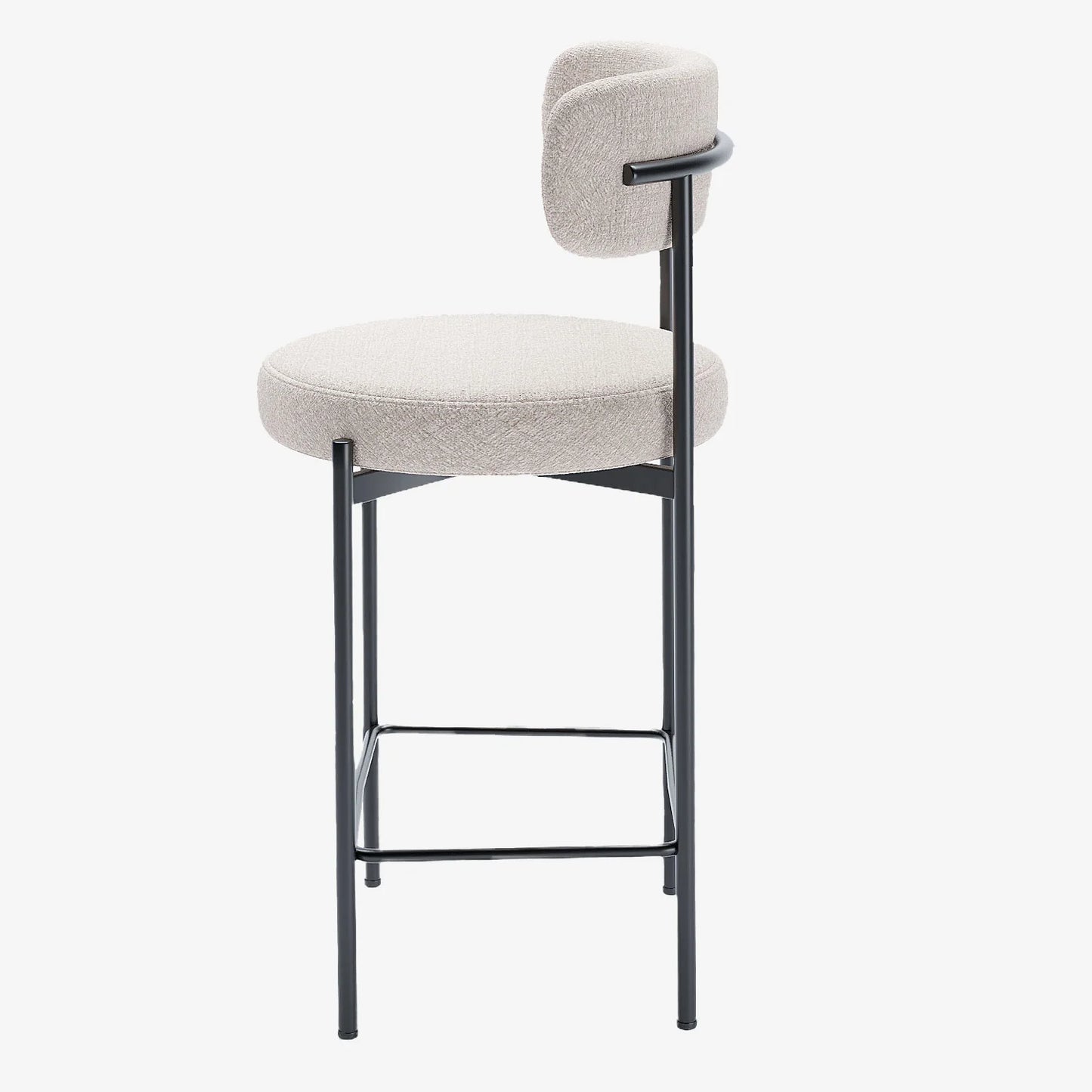 Lot de 2 chaises de bar  velours cr me  Charlotte