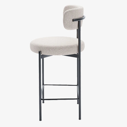 Lot de 2 chaises de bar  velours cr me  Charlotte