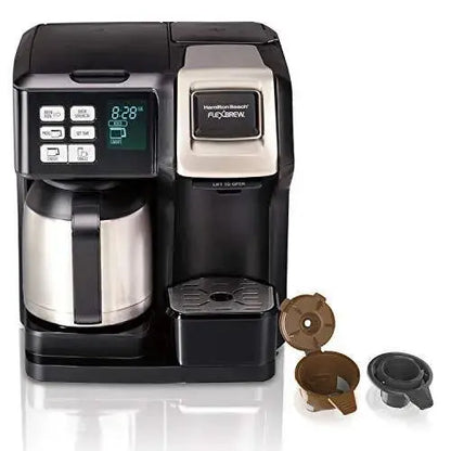 Hamilton Beach FlexBrew Thermal Coffee Maker  Single-Serve K-Cup® & Full-Pot Brew, Programmable, Black/Stainless (49966)