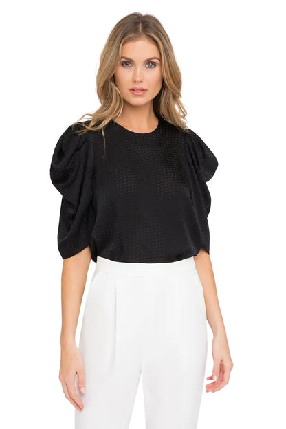 Cropped Straight Pant with Subtle Flare  Pleated Front & Hidden Zip Closure