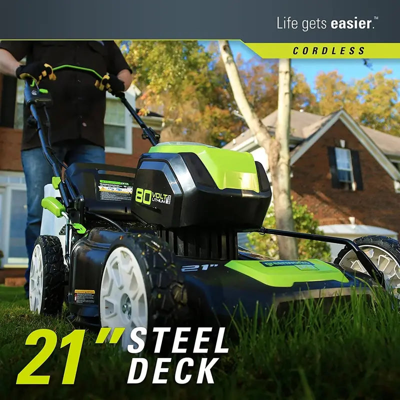 21-Inch Cordless Electric Lawn Mower — 80V Dual-Battery System with Charger (GLM801601)