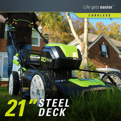 21-Inch Cordless Electric Lawn Mower — 80V Dual-Battery System with Charger (GLM801601)