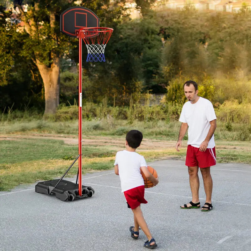 Portable Height-Adjustable Basketball Hoop  Shatterproof Backboard, 6.5FT to 8.5FT Range